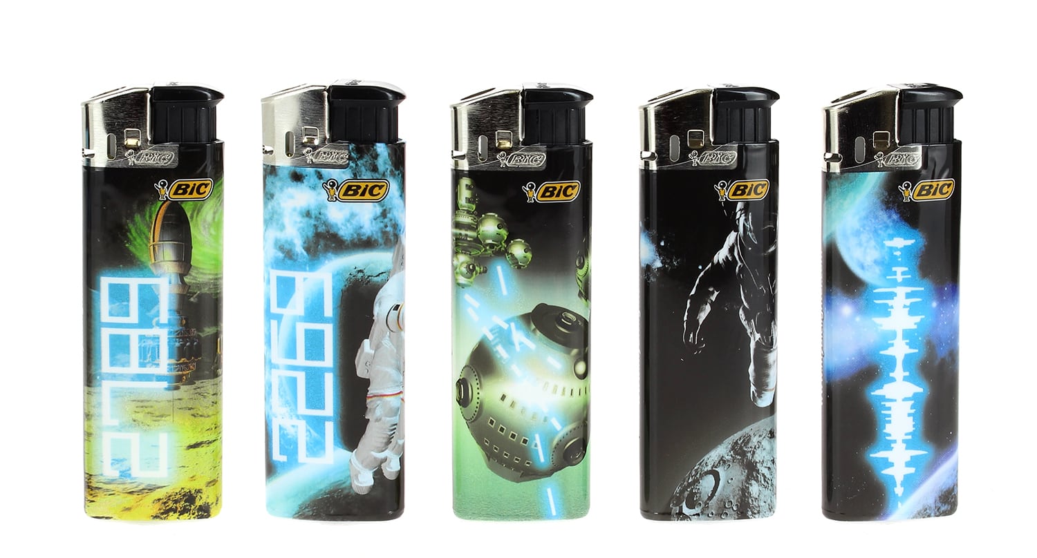 5 briquets Bic Maxi electronic Cosmos - 7,90€